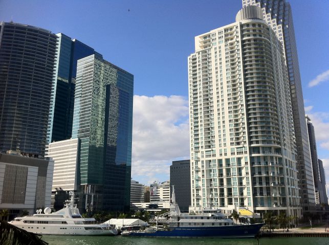 Mega Yachts in the Miami River