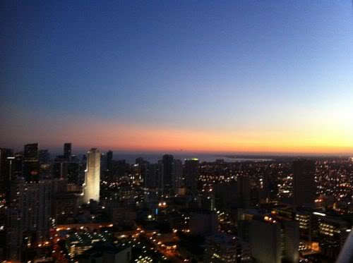 West view of sunset from Downtown Miami
